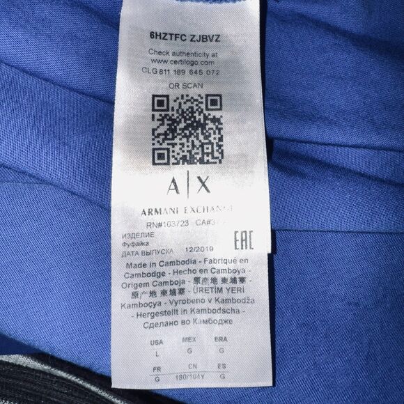 Armani exchange Designer Men SlimFit RoyalBlue Large - Picture 4 of 8
